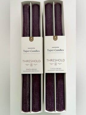 2-pack 10in Tapered Candles Deep Purple- Threshold with Studio McGee  NEW